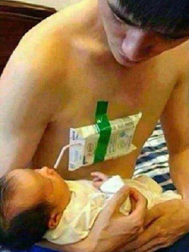 10 Potret Lucu Bapak Rumah Tangga saat Jaga Anaknya yang Masih Kecil Ini Kocak