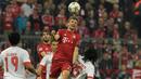 Aksi pemain Bayern Munchen, Thomas Muller, di depan gawang Benfica pada leg pertama babak perempat final Liga Champions, di Allianz Arena, Munchen, Rabu (6/4/2016) dini hari WIB. (AFP/Tobias Schwarz)