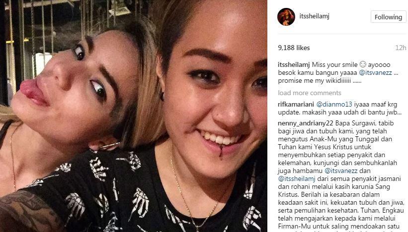 Sheila Marcia berharap Melodya Vanesha segera siuman [foto: www.instagram.com/itssheilamj]