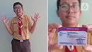 Farrel Natha Saskoro (16) menunjukkan kartu pelajar saat dijumpai di Jakarta. Farrel merasa lahir di tanggal 29 Februari unik dan beda dengan yang lain. (Liputan6.com/Herman Zakharia)