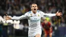 Gareth Bale - Mantan pemain Tottenham Hotspur ini merupakan pemain Real Madrid dengan gaji tertinggi. Bale mampu mengantongi uang sebesar 540 ribu euro atau sekitar Rp8,7 miliar per pekan. (AFP/Franck Fife)