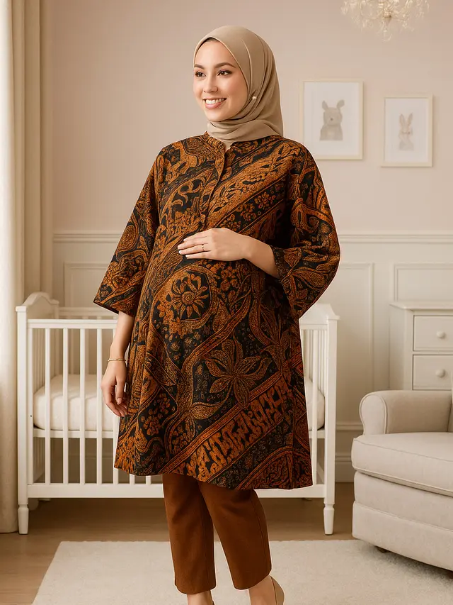 Model Tunik Batik Ibu Hamil