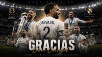 Cover perpisahan Dani Carvajal di Real Madrid. (Bola.com/AI Generated)