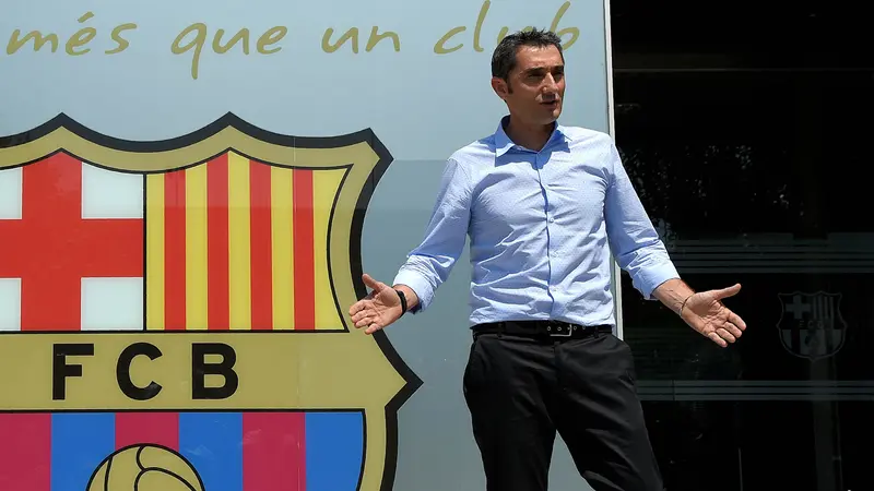 FOTO: Ernesto Valverde Diperkenalkan di Markas Barcelona