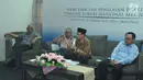 Suasana pemaparan survei terkait ISIS yang dihadiri oleh Tamrin A. Tomagola, KH. Masdar F. Mas’udi dan Saiful Mujani di Jakarta, Minggu (4/6). Survei menunjukan sebanyak 79,3 persen tidak setuju NKRI menganut sistem khilafah. (Liputan6.com/Helmi Afandi)