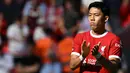 Gelandang bertahan berusia 31 tahun, wataru Endo menjalani musim keduanya di Premier League bersama Liverpool pada musim 2024/2025. Liverpool mendatangkannya dari Vfb Stuttgart pada awal musim 2023/2024 dengan nilai transfer 20 juta euro. Hingga kini ia telah tampil dalam 44 laga di Premier League dengan torehan 2 gol dan 1 assist bareng The Reds. (AFP/Paul Ellis)