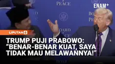 Dalam sesi penyambutan para kepala negara di forum Board of Peace, Trump menyebut Prabowo sebagai sosok pemimpin yang kuat dan sangat ia sukai. Bahkan, dengan nada berseloroh, Trump mengatakan dirinya tidak ingin melawan Prabowo.