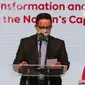Gubernur DKI Jakarta, Anies Baswedan memberi sambutan pada peluncuran layanan 5G Indosat Ooredoo di Jakarta Kamis (26/8/2021). (Liputan6.com/Fery Pradolo)