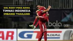Rizky Pora mencetak gol pada menit ke-65 dan membawa Timnas Indonesia imbangi Thailand 1-1 (14/12/2016)