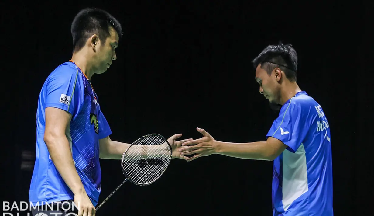 Ganda putra Indonesia, Mohammad Ahsan/Hendra Setiawan harus angkat koper lebih dulu dari Indonesia Masters 2021 setelah disingkirkan ganda Jepang, Takuro Hoki/Yugo Kobayashi. (Badminton Photo/Erika Sawauchi)
