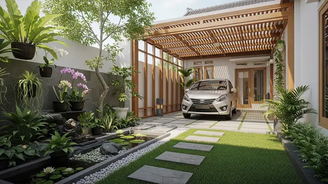 Desain Garasi Terbuka yang Cocok untuk Rumah Mungil/Gemini AI