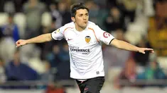 Valencia's David Villa celebrates his goal against Almeria during their Spanish league match at Mestalla Stadium in Valencia, on February 1, 2009. AFP PHOTO/DIEGO TUSON