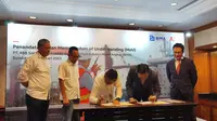 Penandatanganan PT Berkah Industri Mesin Angkat (BIMA) dan PT ABB Sakti Industri (ABB Indonesia) di Surabaya.