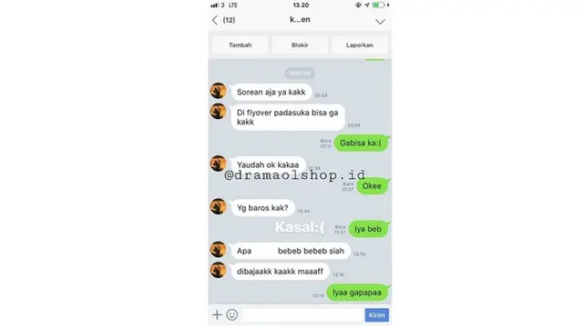 Chat kocak (Sumber: Instagram/dramaolshop.id)