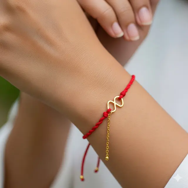 Gelang Kombinasi Tali Merah & Emas (1.5gr)
