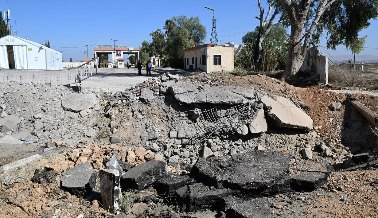 Pasukan Pertahanan Israel (IDF) mengatakan pihaknya menyerang lokasi infrastruktur teroris Hizbullah di perbatasan Jousieh yang melintasi wilayah utara Beqaa mengacu pada penyeberangan perbatasan Al-Qaa. (LOUAI BESHARA/AFP)