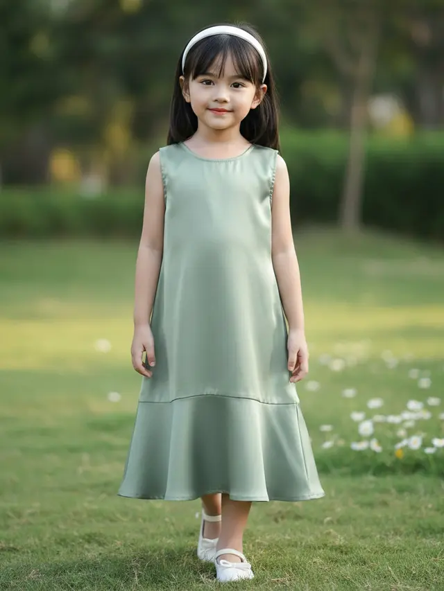 Model Dress Anak Bahan Satin (Foto: Gemini AI)