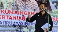 Mentan Syahrul Yasin Limpo melakukan kunjungan ke Kabupaten Cilacap dalam rangka Gerakan Percepatan Tanam MT II, Sabtu (13/6/2020). (Dok Kementan)
