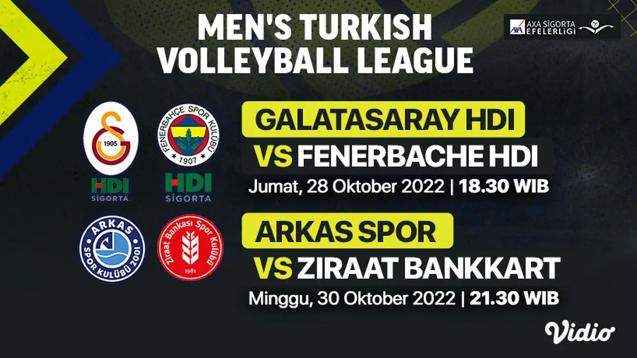 Link Live Streaming Men’s Turkish Volleyball League di Vidio 28 dan 30 Oktober 2022