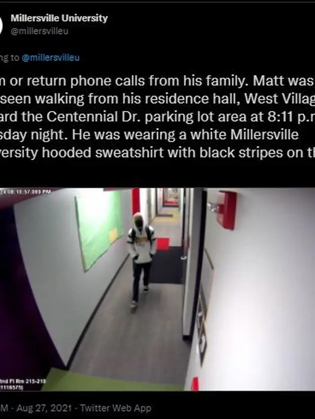 Unggahan pihak kampus. (Twitter/ millersvilleu)