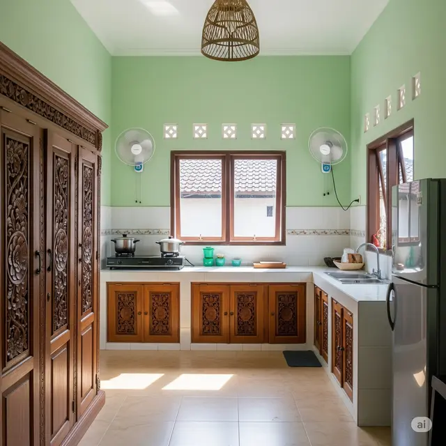 Inspirasi Rumah Sederhana Adem di Gang Kampung. Foto: Gemini