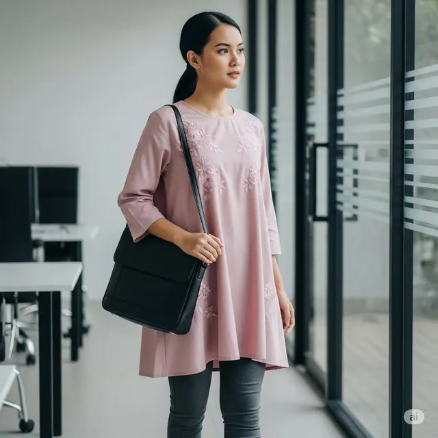 Model Baju Tenun Kantor Wanita. Foto: Gemini