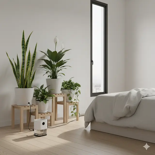 Ide Kebun Mini Indoor dengan Pengairan Otomatis (Foto: Gemini AI)