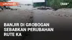 Banjir di KM 32+5/7 antara Stasiun Gubug-Karangjati ganggu perjalanan KA. Rel di wilayah Grobogan terendam air setinggi 20 cm dan menutup jalur KA