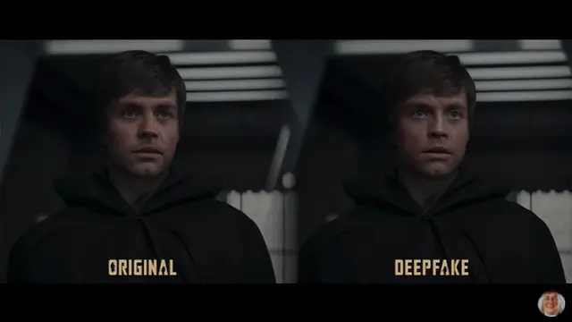 Hasil deepfake Luke Skywalker muda di serial The Mandalorian karya Youtuber Shamook (Tangkapan Layar Youtube Shamook)