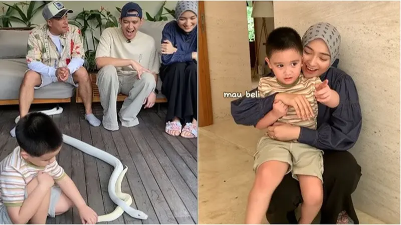 6 Potret Anak Citra Kirana Tak Takut Main Ular Milik Irfan Hakim, Nangis Minta Beli