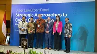 Acara Cyber Law Expert Panel yang diselenggarakan oleh Kedutaan Besar Kerajaan Belanda di Jakarta dan Digital Security Initiative by ICSF di JW Marriot, Jakarta Pusat, pada Rabu (26/6/2024).