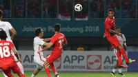 Duel Indonesia vs Hong Kong di Stadion Patriot Candrabhaga, Bekasi, pada matchday terakhir penyisihan Grup A Asian Games 2018, Senin (20/8/2018). (Bola.com/Dok. INASGOC)
