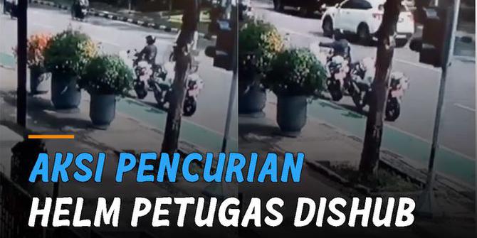 VIDEO: Aksi Pencurian Helm Petugas Dishub, Nekat