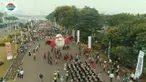 Untuk pertama kali, Momo, maskot Asian Para Games 2018, diarak dari Monas hingga Patung Kuda.