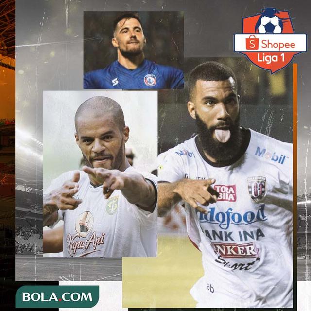 Liga 1 - David da Silva, Jonathan Bauman, Sylvano Comvalius