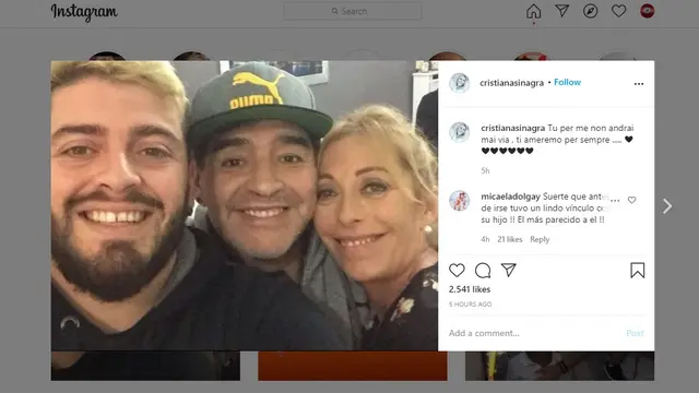Mantan kekasih Diego Maradona, Cristiana Sinagra