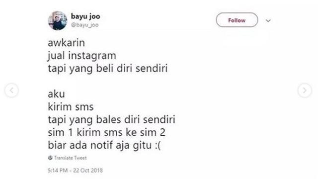 Cuitan kocak Awkarin (foto: @bayujoo)