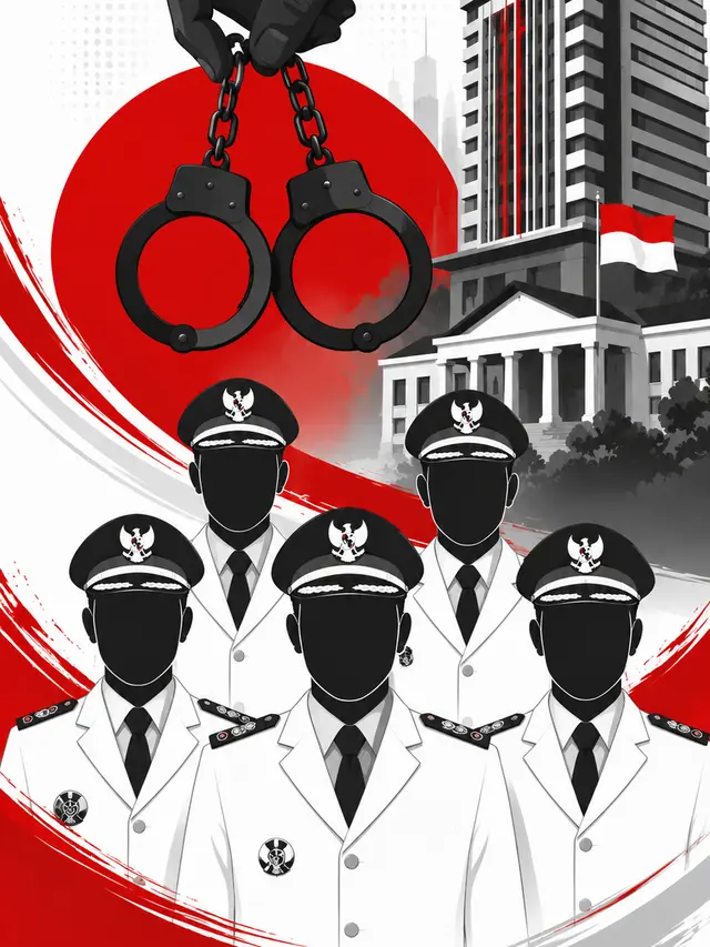 Infografis 5 kepala daerah yang ditangkap KPK dalam 2 bulan.