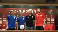 Konferensi pers menjelang laga Persija Jakarta versus Shan United, di Stadion Utama Gelora Bung Karno (SUGBK), Selasa (14/5/2019)