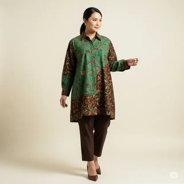 9 Model Kemeja Batik Wanita Gemuk yang Modis dan Nyaman