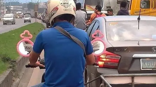 6 Potret Cermin Dijadikan Spion Ini Nyeleneh, Jadi Perhatian Pengendara