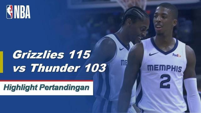 Memphis mengalahkan Oklahoma City di belakang 24 poin tertinggi dalam karir dari Bruno Caboclo.