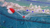 Gempa Magnitudi 5,1 mengguncang wilayah Selatan Kebumen, Jawa Tengah, Minggu (25/1/2022), pukul 03.57.27 WIB. (Liputan6.com/ BMKG)
