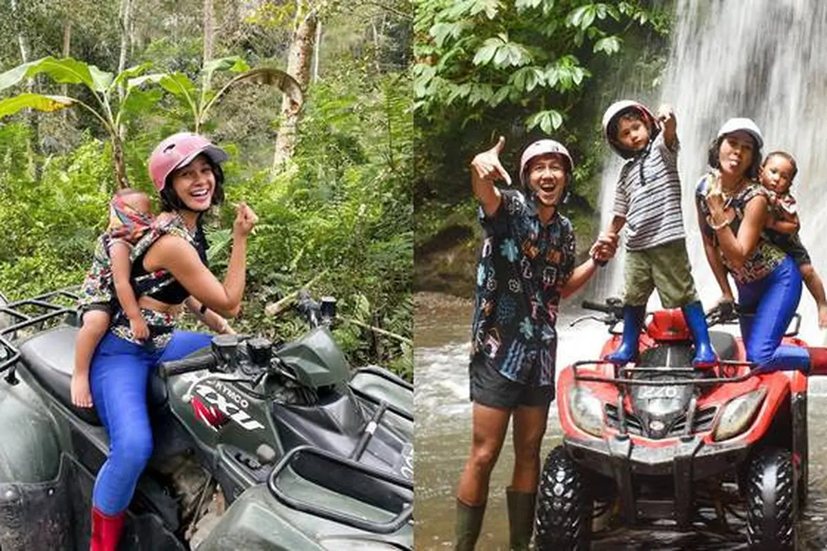 Sambil Gendong Buah Hati, Ini 6 Momen Andien Saat Main ATV