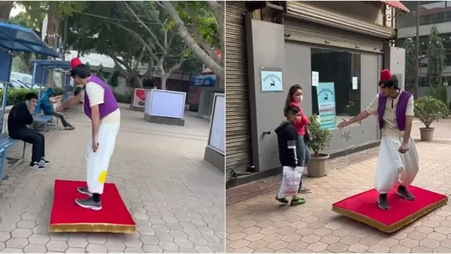Kendarai Karpet Ajaib, Pria Ini 'Terbang' di Jalan Raya Bak Aladdin Dunia Nyata