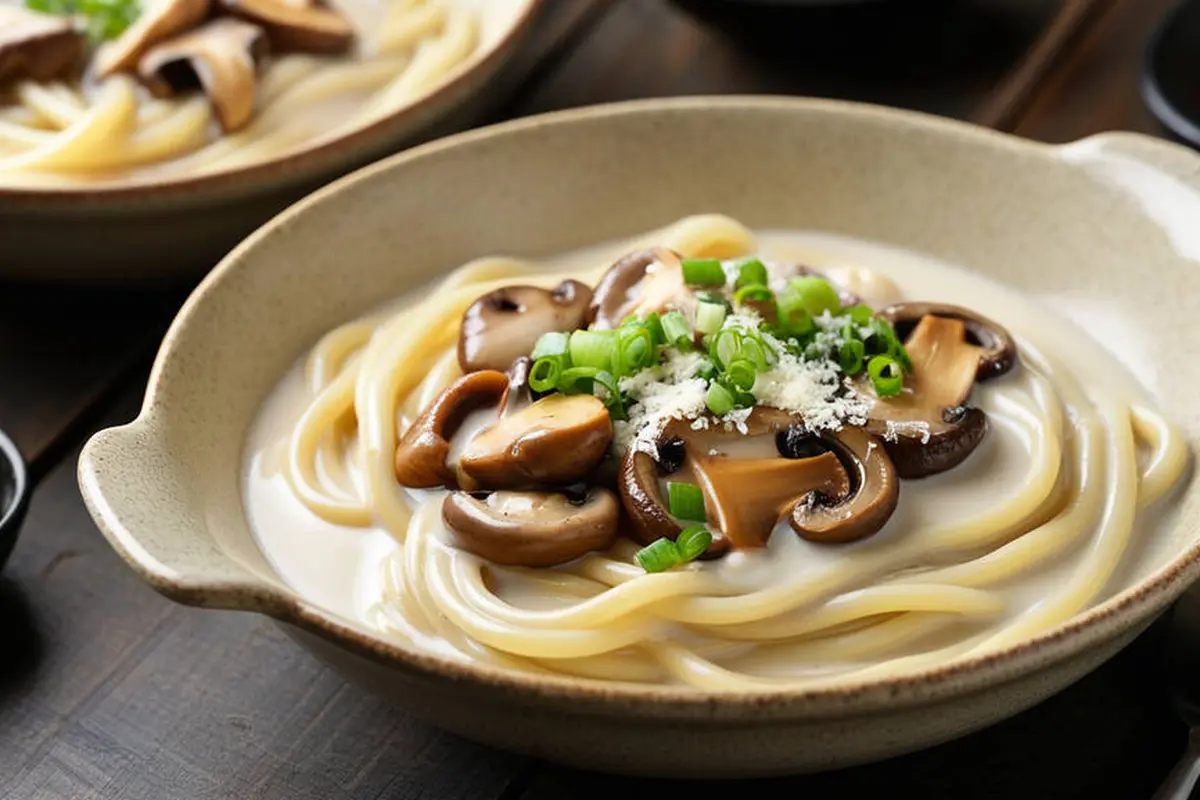 Resep Creamy Mushroom Udon yang Gurih Lembut
