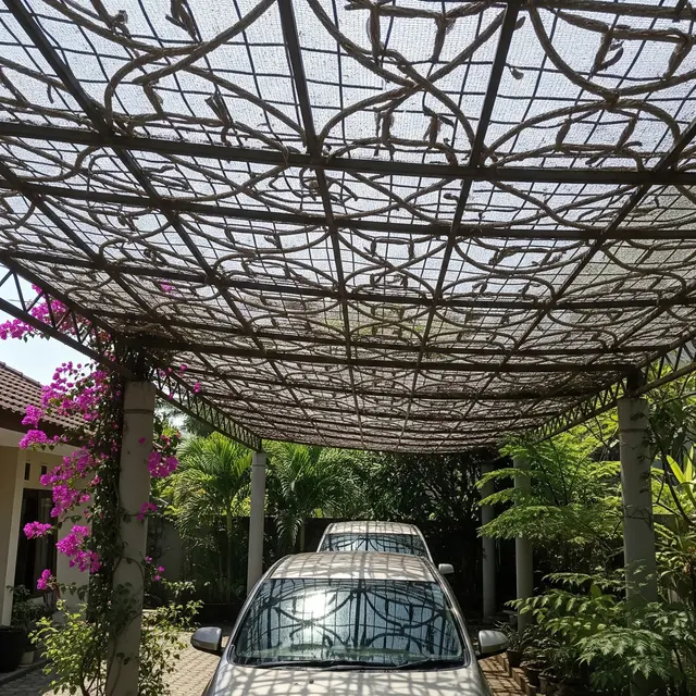 Desain Paranet untuk Carport