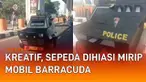 Sebuah sepeda dihiasi mirip mobil barracuda menarik perhatian