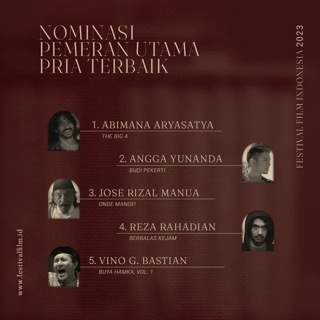Nominasi pemeran utama pria terbaik FFI 2023