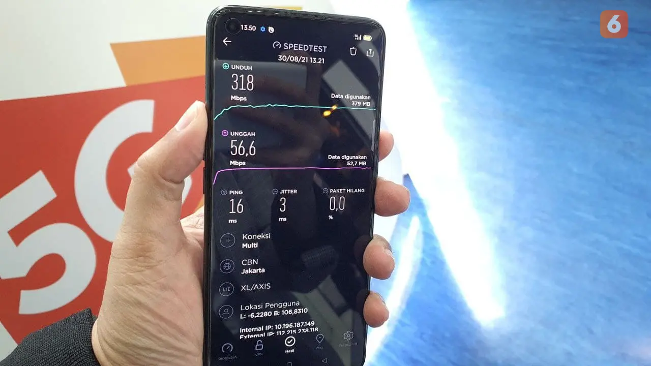 mencoba internet 5G XL Axiata